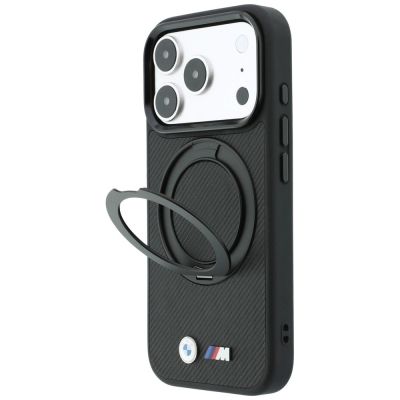 2. BMW Kevlar Ring Stand 360 MagSafe Hülle für iPhone 18 Pro Max / 17 Pro Max – Schwarz
