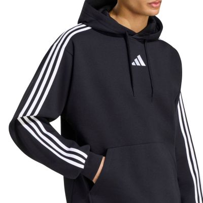 5. adidas Essentials Fleece-Hoodie für Herren mit 3 Streifen, Schwarz, KY6602
