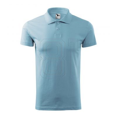 7. Malfini Single J. M MLI-20215 blaues Poloshirt