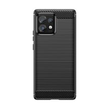 Carbon Case Silikonhülle für Motorola Edge 40 Pro - Schwarz