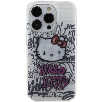 3. Hello Kitty IML Kitty On Bricks Graffiti Hülle für iPhone 14 Pro Max – weiß