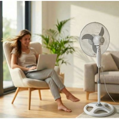 8. Esperanza Typhoon EHF002WE Standventilator (weiß, grau)