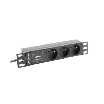 RACK-Steckdosenleiste Lanberg PDU-03E-0200-IEC-BK (3 x Typ E; 10 A; 2 m; schwarz)