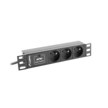 RACK-Steckdosenleiste Lanberg PDU-03E-0200-IEC-BK (3 x Typ E; 10 A; 2 m; schwarz)