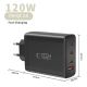 5. Tech-Protect NC120W-GAN 4-Port 120W Wandladegerät – Schwarz