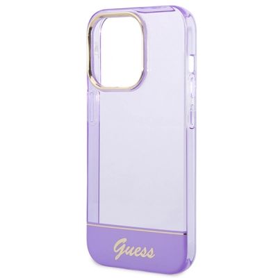 6. Guess Transparente Hülle für iPhone 14 Pro Max – Lila