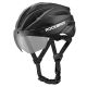 2. Rockbros Fahrradhelm mit Visier, abnehmbarer UV-Schutzbrille, Unisex – Schwarz/Braun