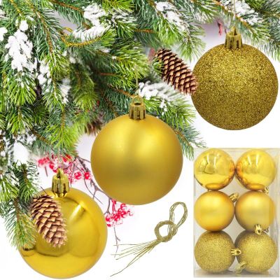 11. Dekorative Plastikkugel-Tresore, 12 Stück, 60 mm, Gold