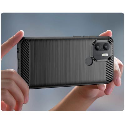 5. Carbon Case Hülle für Xiaomi Redmi A1+ flexible Silikon-Carbon-Hülle schwarz