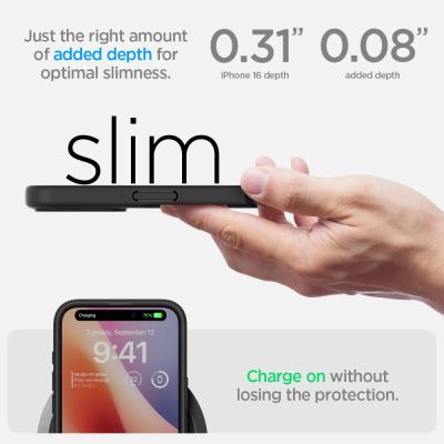 13. Spigen Ultra Hybrid-Hülle für iPhone 16 – mattschwarz