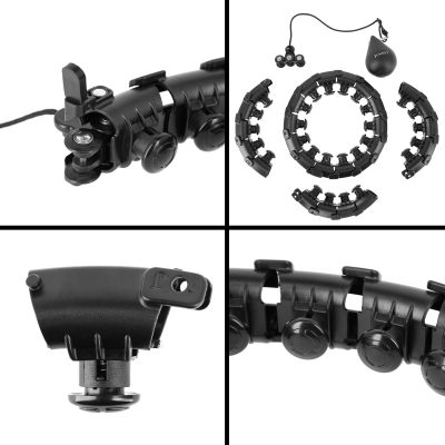 10. HULA-HOP-SET HHW12 SCHWARZ MIT PROJEKTIONEN UND HMS-GEWICHT + GÜRTEL BR163 SCHWARZ ÜBERGRÖSSE