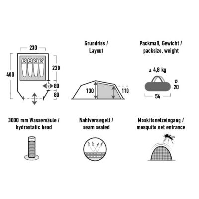 14. High Peak Falcon 4 LW Zelt Olivrot 10334
