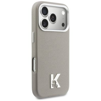 4. Karl Lagerfeld MagSafe Hülle mit Karl-Kopf-Logo für iPhone 17 Pro – Grau