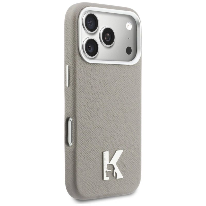 4. Karl Lagerfeld MagSafe Hülle mit Karl-Kopf-Logo für iPhone 17 Pro – Grau