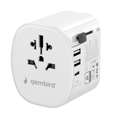 10. GEMBIRD UNIVERSAL-REISEADAPTER MIT ERDUNG 15 W, WEISS