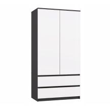 MALWA KLEIDERSCHRANK SS-90 ANTHRAZIT / WEISS SET