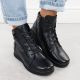 12. Schwarze Damen-Lederstiefeletten mit Keilabsatz Vinceza 39963