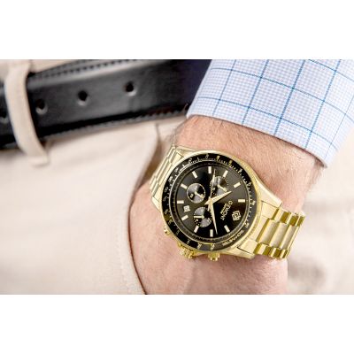 3. Herrenuhr Giewont Chronograph Saphir Gold Schwarz GW3520-B4