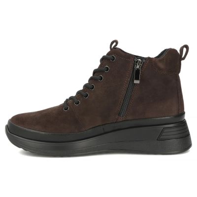 3. Damen-Ankle-Boots aus Wildleder mit dunkelbraunem Plateau, Filippo DBT4215