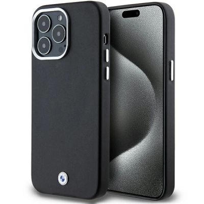 BMW Signature Wrapped Metal MagSafe Hülle für iPhone 15 Pro Max – Schwarz