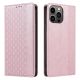 7. Magnetband-Hülle für iPhone 14 Pro Max Flip Wallet Mini Lanyard Stand Pink