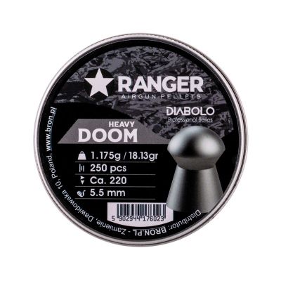 5. 5,5 mm RANGER Diabolo Doom Heavy Flachkugeln 250 Stück 1,175 g