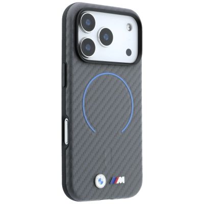 4. BMW M Ringl MagSafe Hülle mit Carbon-Print für iPhone 18 Pro / 17 Pro – Grau