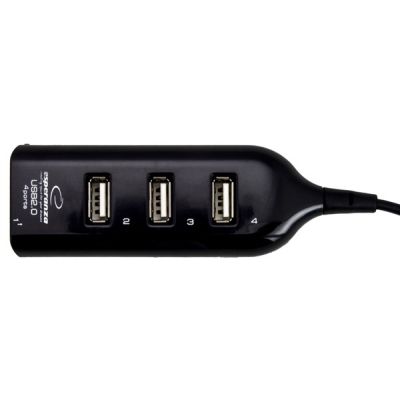 6. Hub Esperanza EA116 (4x USB 2.0; schwarz)
