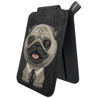 5. Nimmy New Big-Eye Cute Pets 2.0 Hunde-Magnetgeldbörse mit Handyhalterung – Schwarz