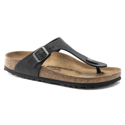 Birkenstock Gizeh NU Oiled Black Regular Flip-Flops für Damen/Herren (0845251)