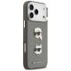 4. Karl Lagerfeld FW Grained Karl & Choupette Heads Pins & Logo iPhone 17 Pro Max Hülle - Grau