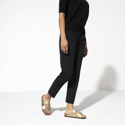 6. Birkenstock Arizona Birko-Flor Gold Damen Flip-Flops normal breit (1016110)