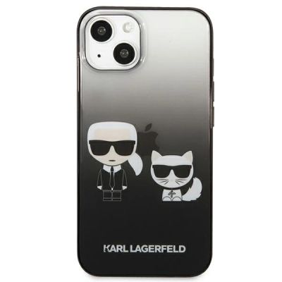 3. Karl Lagerfeld Gradient Ikonik Karl&Choupette Hülle für iPhone 13 mini - Schwarz