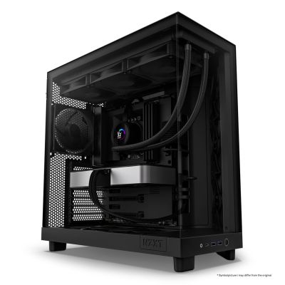 12. NZXT H6 Flow MIDI-Tower-Computergehäuse mit Fenster, Schwarz