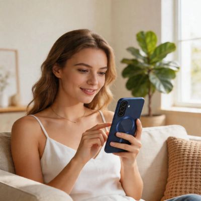 5. Tech-Protect MagFlex MagSafe Hülle für Samsung Galaxy A57 5G – Transparentblau