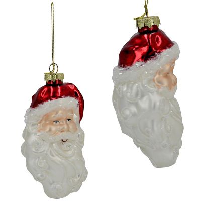 3. FORMGEBLASENER GLASANHÄNGER WEIHNACHTSMANN 14 CM SASKA GIFT & DECOR