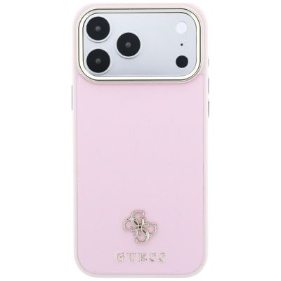 3. Guess Saffiano Small 4G & Classic Logo MagSafe Hülle für iPhone 18 Pro / 17 Pro – Rosa
