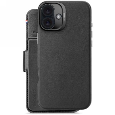 2. Decoded MagSafe-Hülle aus Leder mit abnehmbarer Brieftasche für iPhone 16 Plus – Schwarz