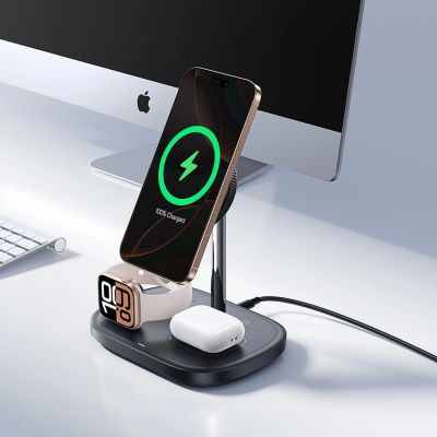 5. Baseus EnerFill FS41 3-in-1 Kühl-Ladegerät mit kabelloser Ladefunktion, EU-Stecker (45 W) und USB-C-zu-USB-C-Kabel – Schwarz