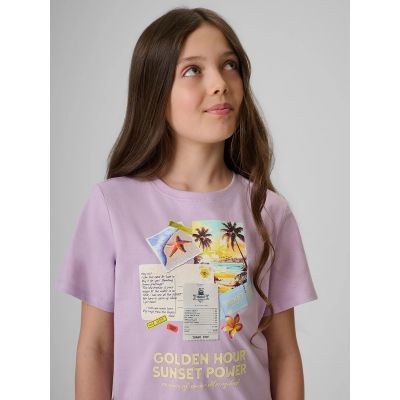3. Mädchen-T-Shirt mit Aufdruck, regulär, Größe 4F 4FJRAW26TTSHF4326-052S