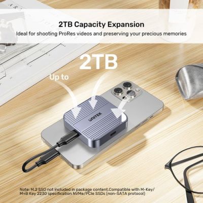 8. Unitek SolidForce Reefer Magnetisches USB-C-Laufwerksgehäuse für M.2 SSD (NVMe/SATA)