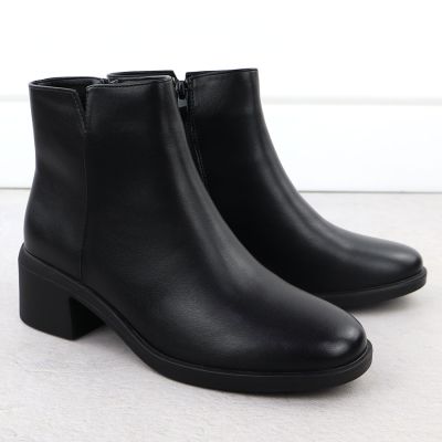 3. Gefütterte Damen-Ankle-Boots mit Blockabsatz, schwarz, Sergio Leone BT25239