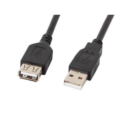 Lanberg CA-USBE-10CC-0018-BK Kabel (USB 2.0 Stecker - USB 2.0 Buchse; 1,8 m; schwarz)