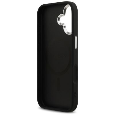 7. Guess Glitter Triangle Logo MagSafe Case für iPhone 17 - Schwarz