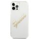 3. Guess GUHCP12MKTRSVGO iPhone 12/12 Pro 6.1" Transparente Hardcase Vintage Script Gold
