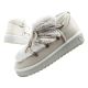 D.Franklin Damen Winter Schneestiefel, modisches Fellfutter, grau