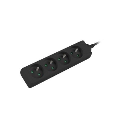 4. LANBERG Steckdosenleiste 1,5 m, 4 x 230 V PL, Kabel aus reinem Kupfer, schwarz
