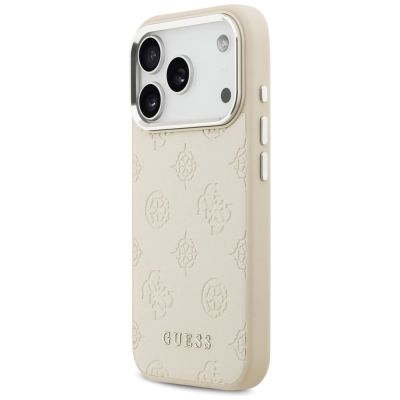 2. Guess Peony Hot Stamp Script MagSafe Hülle für iPhone 17 Pro - Beige