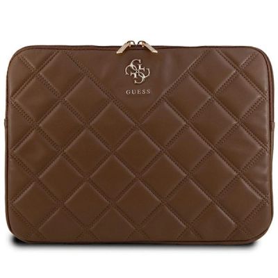 Guess Quilted 4G-Hülle für einen 14-Zoll-Laptop – braun