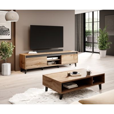 4. NORD II TV-Schrank 170 cm Wotan Eiche/Anthrazit